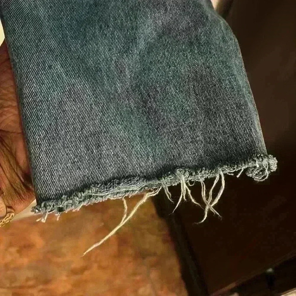 GRLFRND Addison Touch the Floor Raw Hem  Straight Cropped Jeans size 32- EUC - Picture 4 of 11